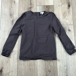 C de C Plaid Cotton Blouse Purple and Black